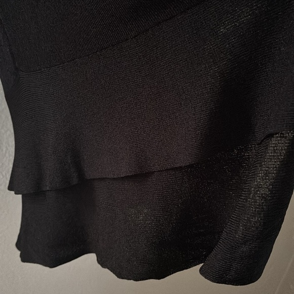 Eileen Fisher Women’s 2 Tier Open Front Cardigan Black XS Oversized Semi Sheer - Picture 3 of 7